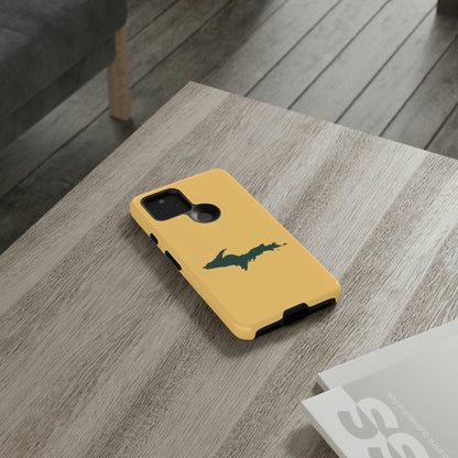 Michigan Upper Peninsula Tough Phone Case (Citrine w/ Green UP Outline) | Samsung & Pixel Android