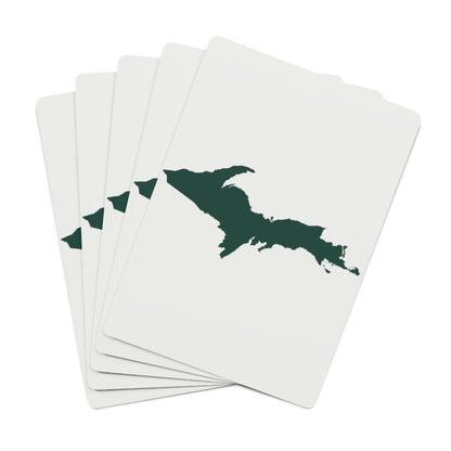 Michigan Upper Peninsula Poker Cards (Birch Bark White w/ Green UP Outline)