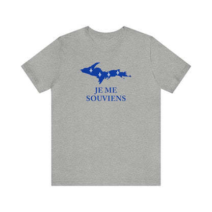 Upper Peninsula 'Je Me Souviens' T-Shirt (w/ UP Quebec Flag Outline) | Unisex Standard Fit