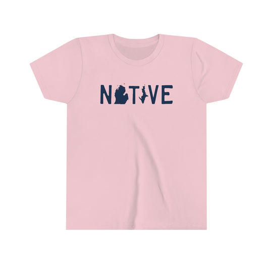 Michigan 'Native' T-Shirt (Licence Plate Font) | Youth Short Sleeve