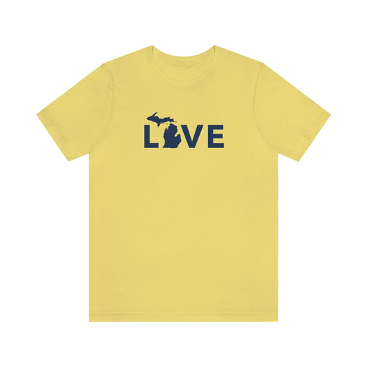 Michigan 'Love' T-Shirt (Geometric Sans Font) | Unisex Standard Fit