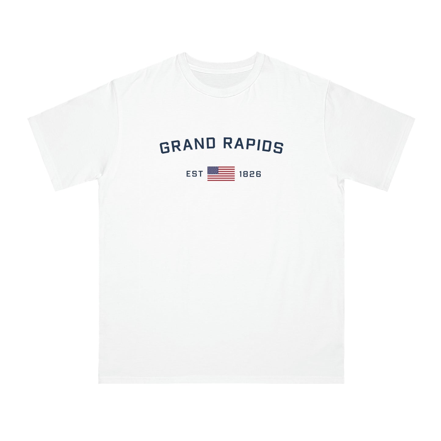 'Grand Rapids EST 1826' T-Shirt (w/ USA Flag) | Organic Unisex