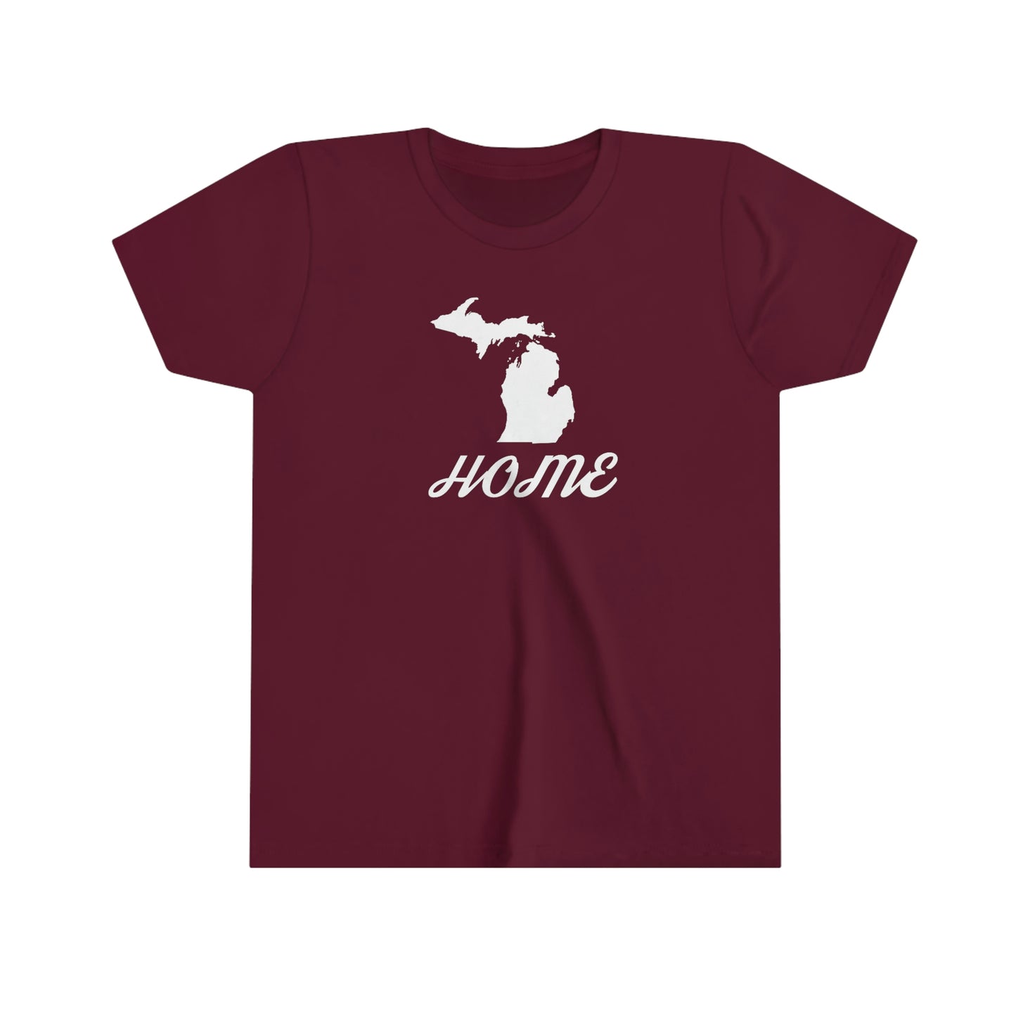 Michigan 'Home' T-Shirt (Retro Script Font) | Youth Short Sleeve