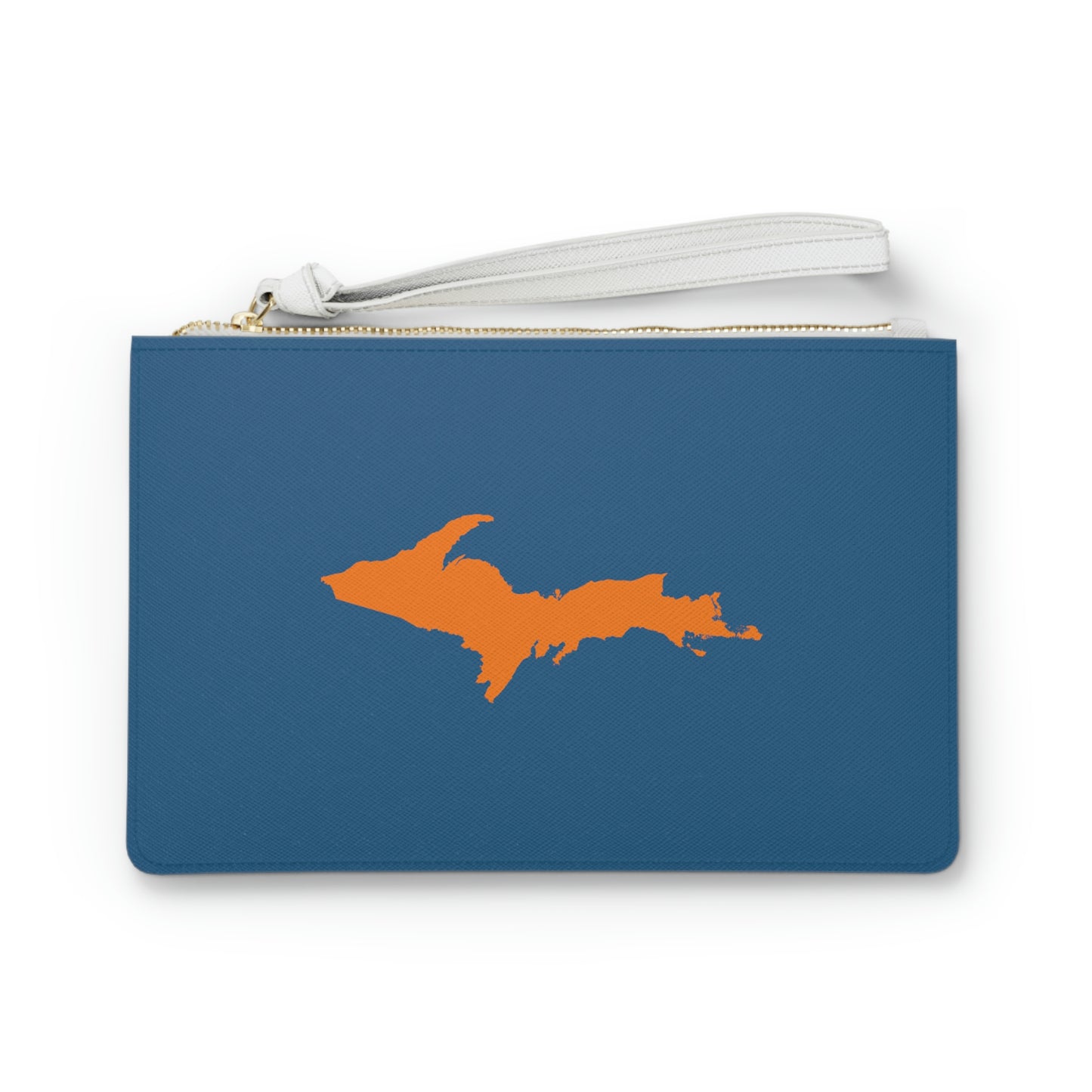 Michigan Upper Peninsula Clutch Bag (Blueberry w/ Orange UP Outline)