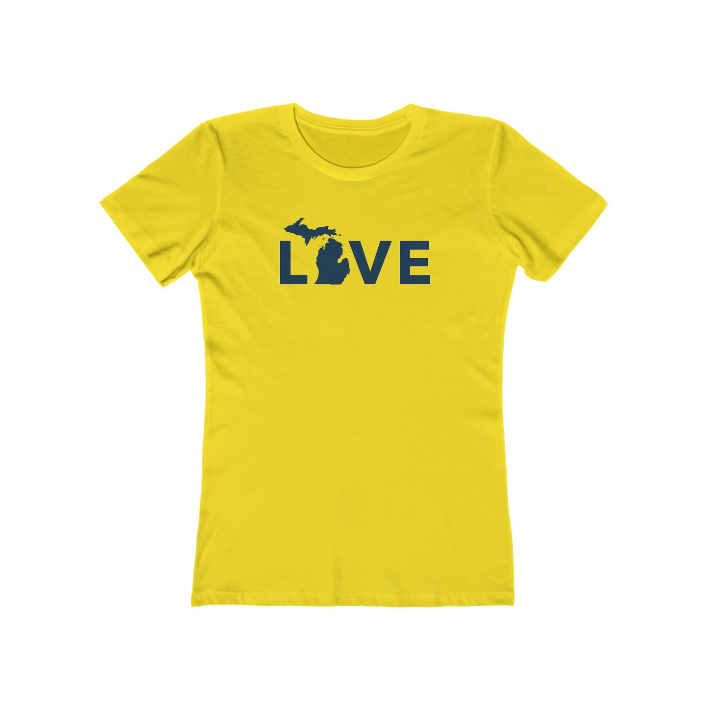 Michigan 'Love' T-Shirt (Geometric Sans Font) | Women's Boyfriend Cut