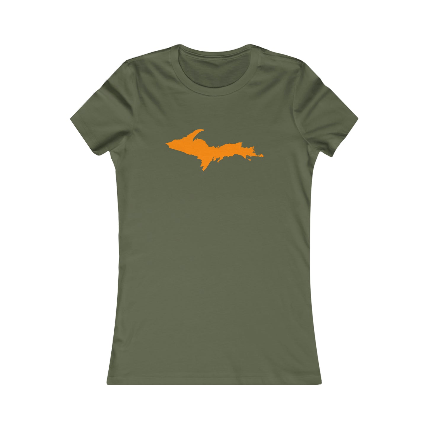 Michigan Upper Peninsula T-Shirt (w/ Orange UP Outline) | Women's Slim Fit