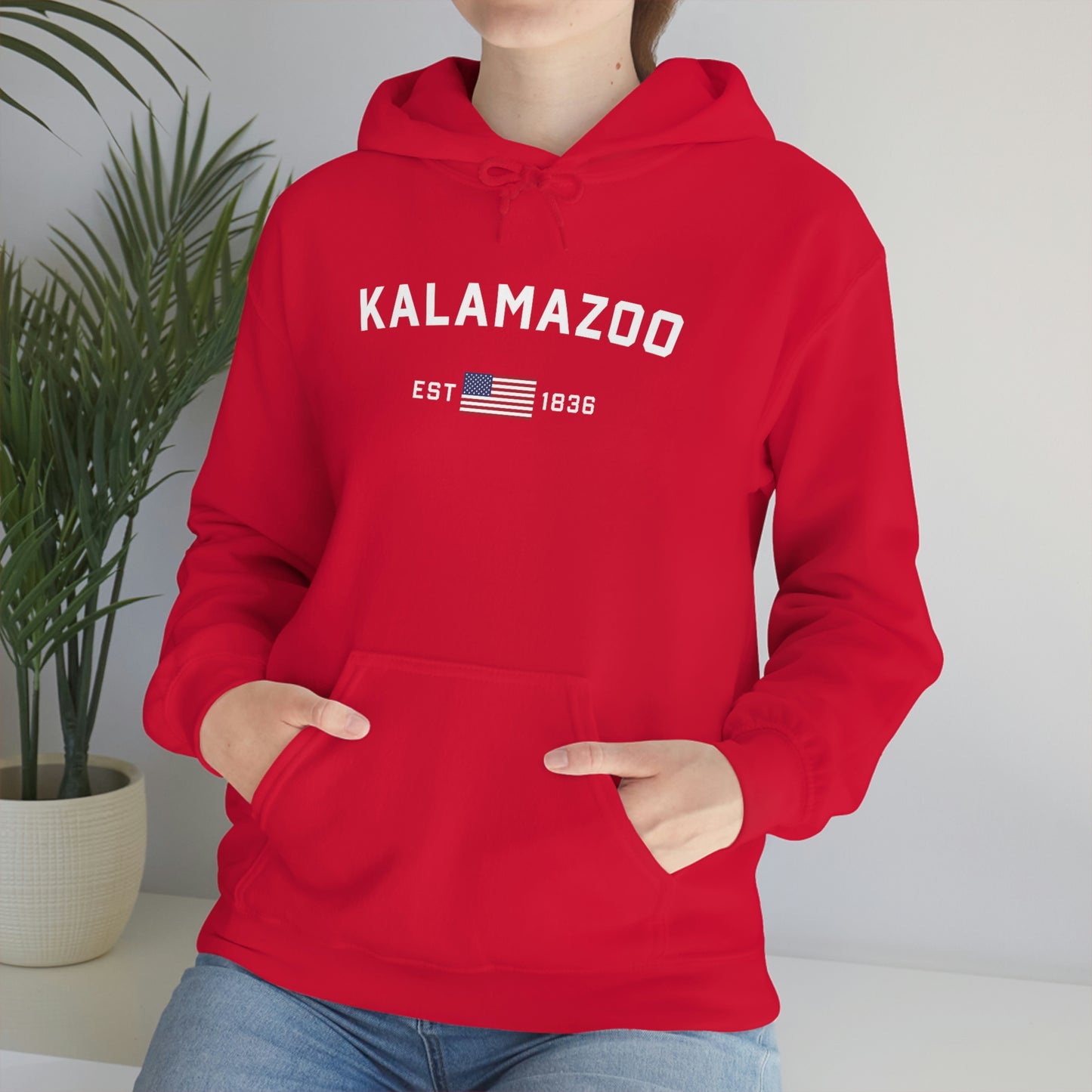 'Kalamazoo EST 1836' (w/USA Flag Outline) | Unisex Standard