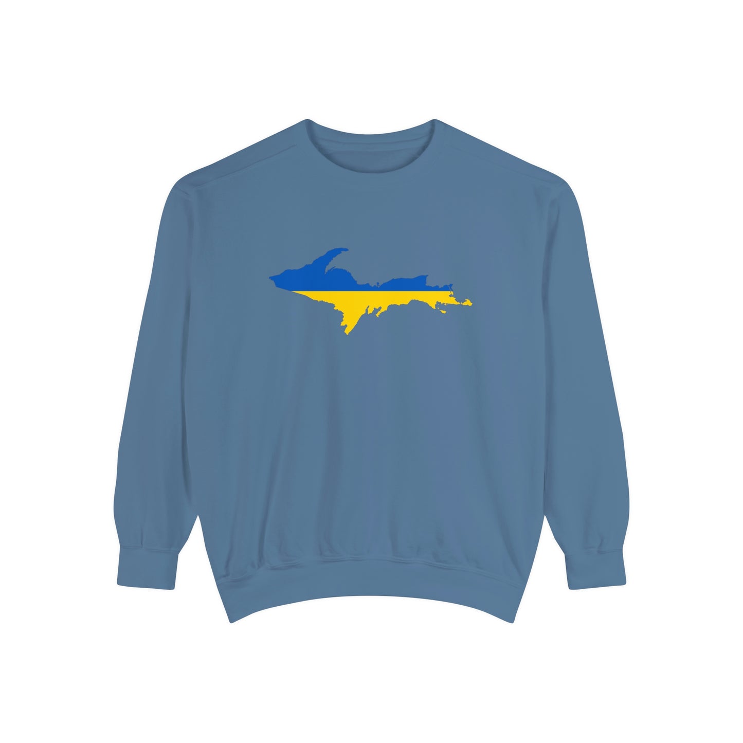 Michigan Upper Peninsula Sweatshirt (w/ UP Ukraine Outline) | Unisex Garment Dyed