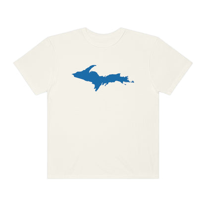 Michigan Upper Peninsula T-Shirt (w/ Azure UP Outline) | Unisex Garment-Dyed