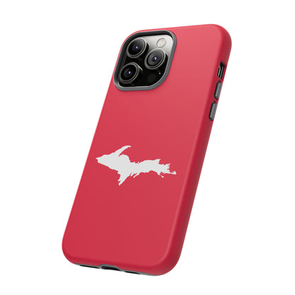 Michigan Upper Peninsula Tough Phone Case (Lighthouse Red w/ UP Outline) | Apple iPhone