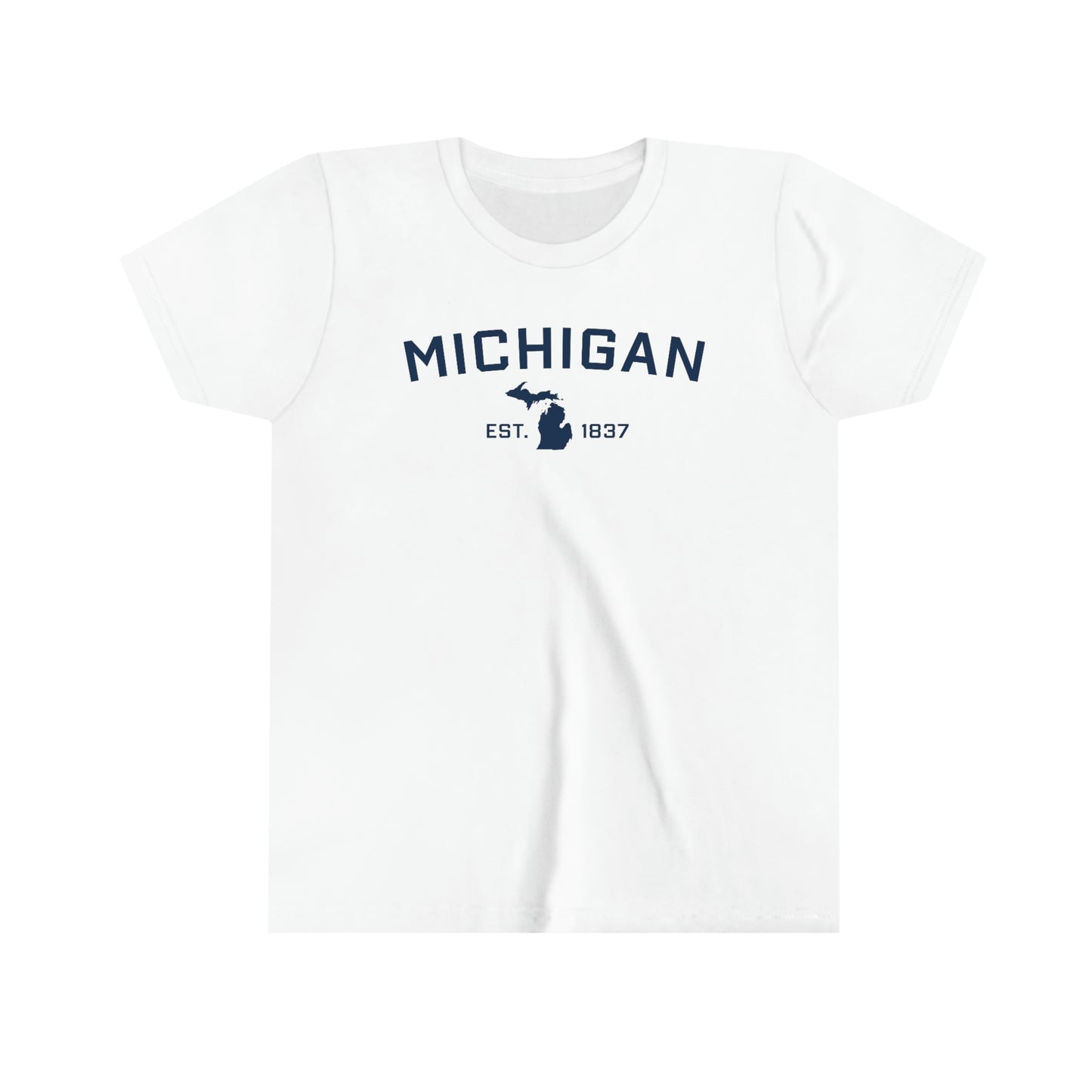 'Michigan EST 1837' T-Shirt (w/ MI Outline) | Youth Short Sleeve