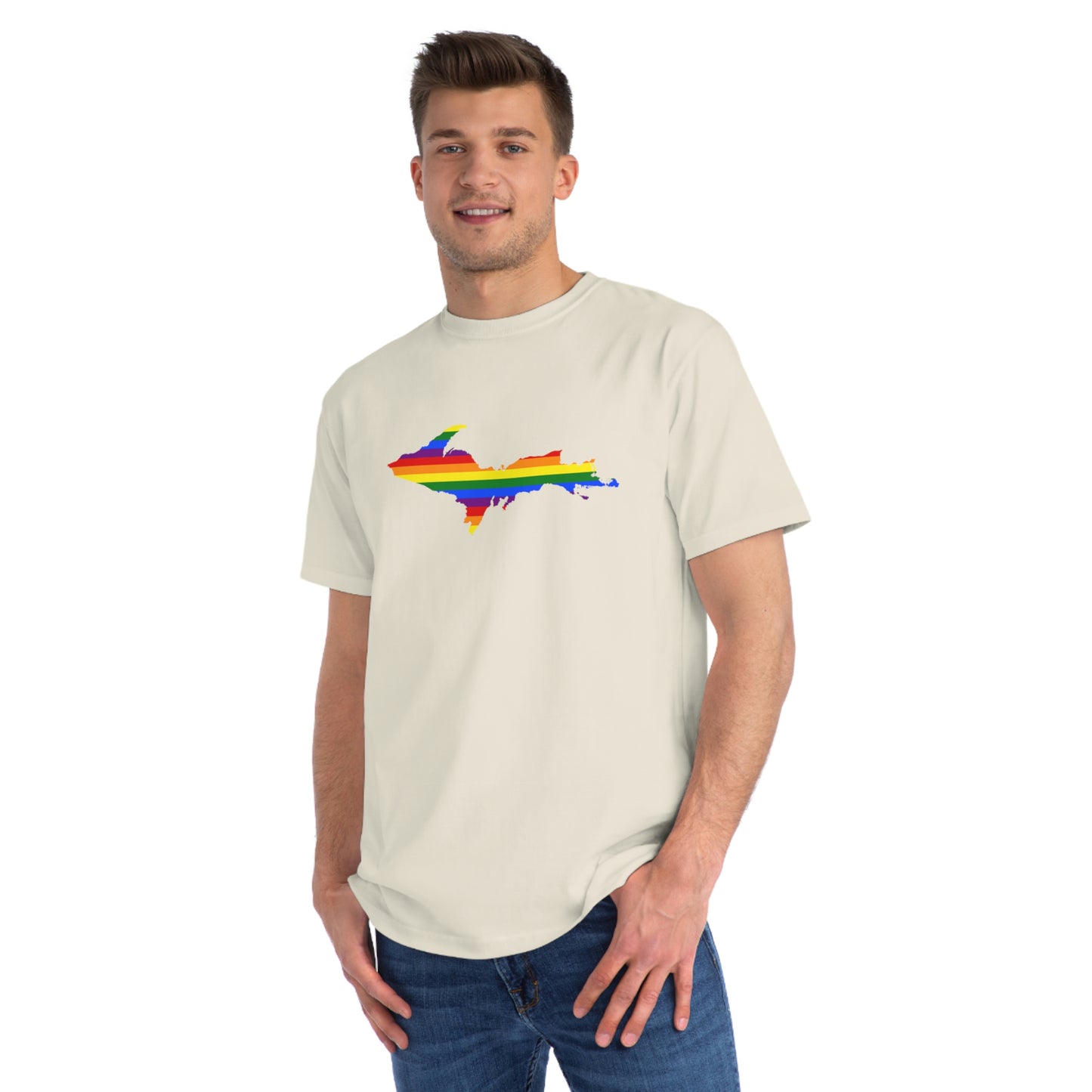 Michigan Upper Peninsula T-Shirt (w/ UP Pride Flag Outline) | Organic Unisex