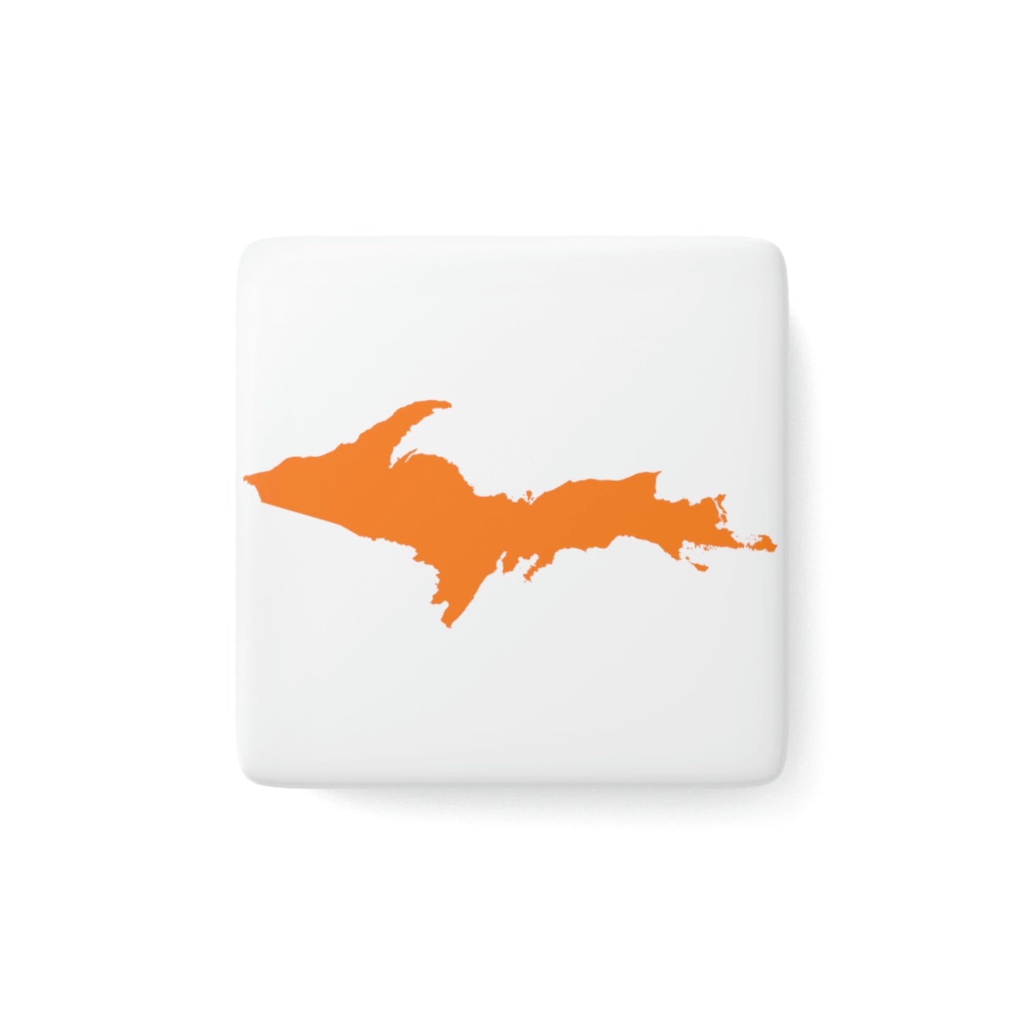 Michigan Upper Peninsula Porcelain Magnet (w/ Orange UP Outline)