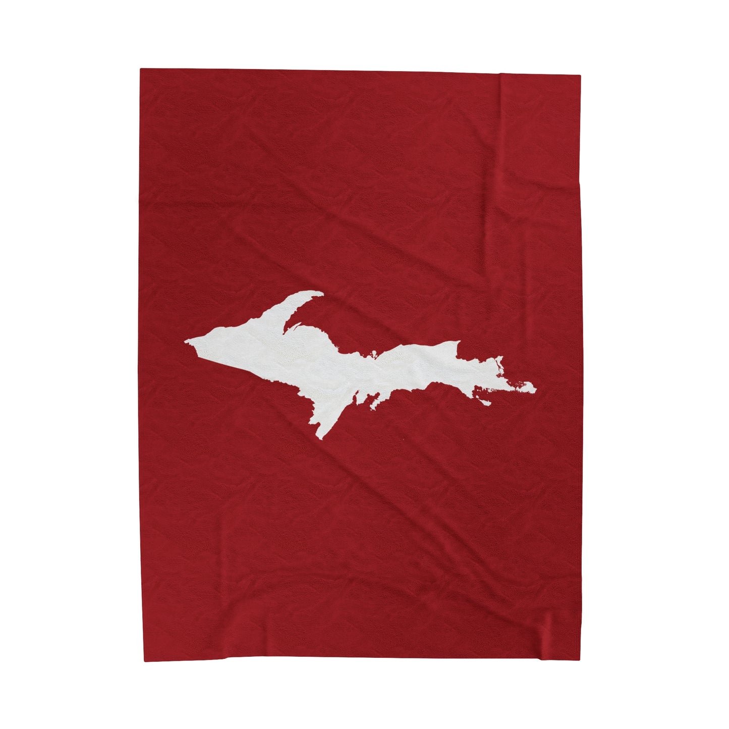 Michigan Upper Peninsula Plush Blanket (w/ UP Outline) | Thimbleberry Red