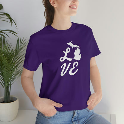 Michigan 'Love' T-Shirt (Retro Script Font) | Unisex Standard Fit