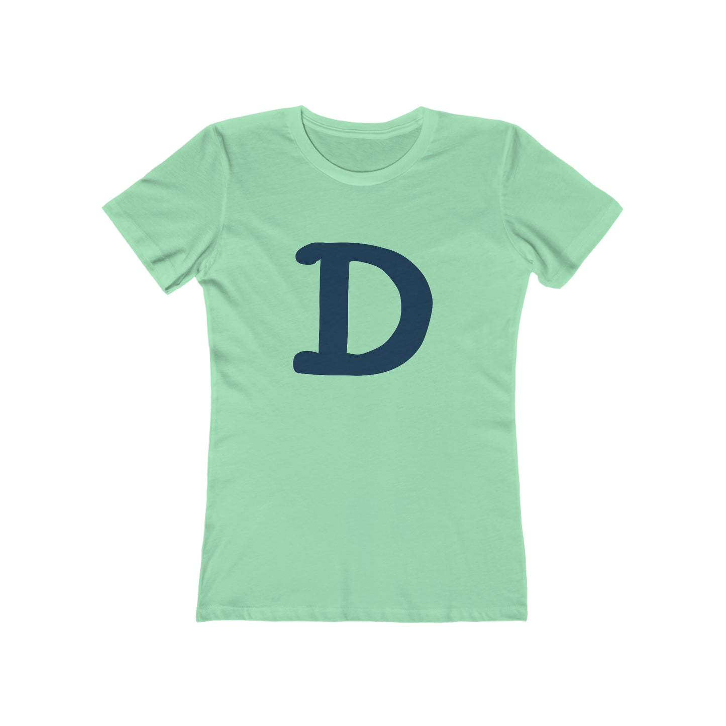 Detroit 'Old French D' T-Shirt (White/Navy Full Body Outline) | Women's Boyfriend Cut