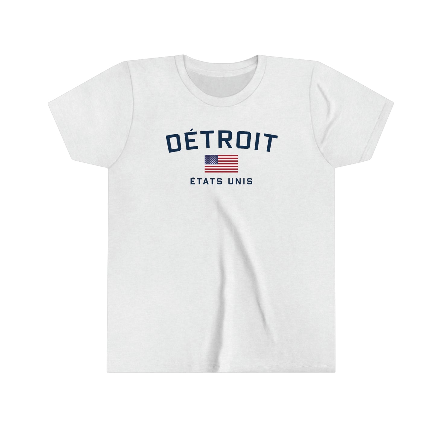 Détroit États Unis' T-Shirt (w/USA Flag Outline) | Youth Short Sleeve