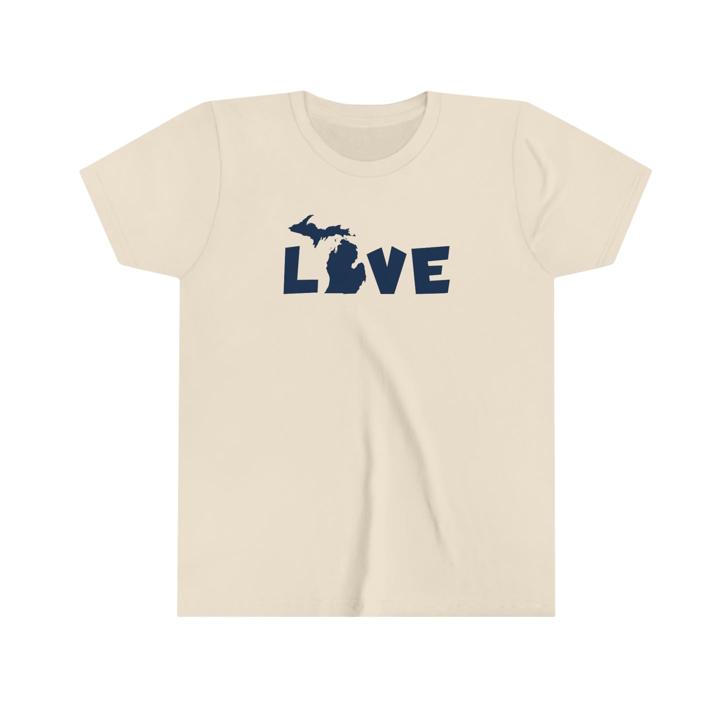 Michigan 'Love' T-Shirt (Whimsical Sans Font) | Youth Short Sleeve