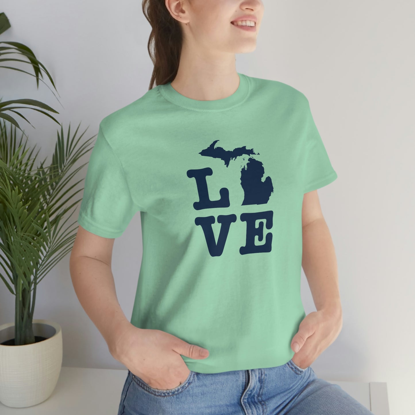 Michigan 'Love' T-Shirt (Typewriter Font) | Unisex Standard Fit