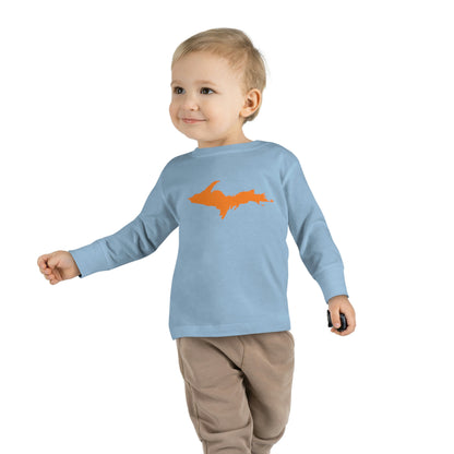 Michigan Upper Peninsula T-Shirt (w/ Orange UP Outline) | Toddler Long Sleeve