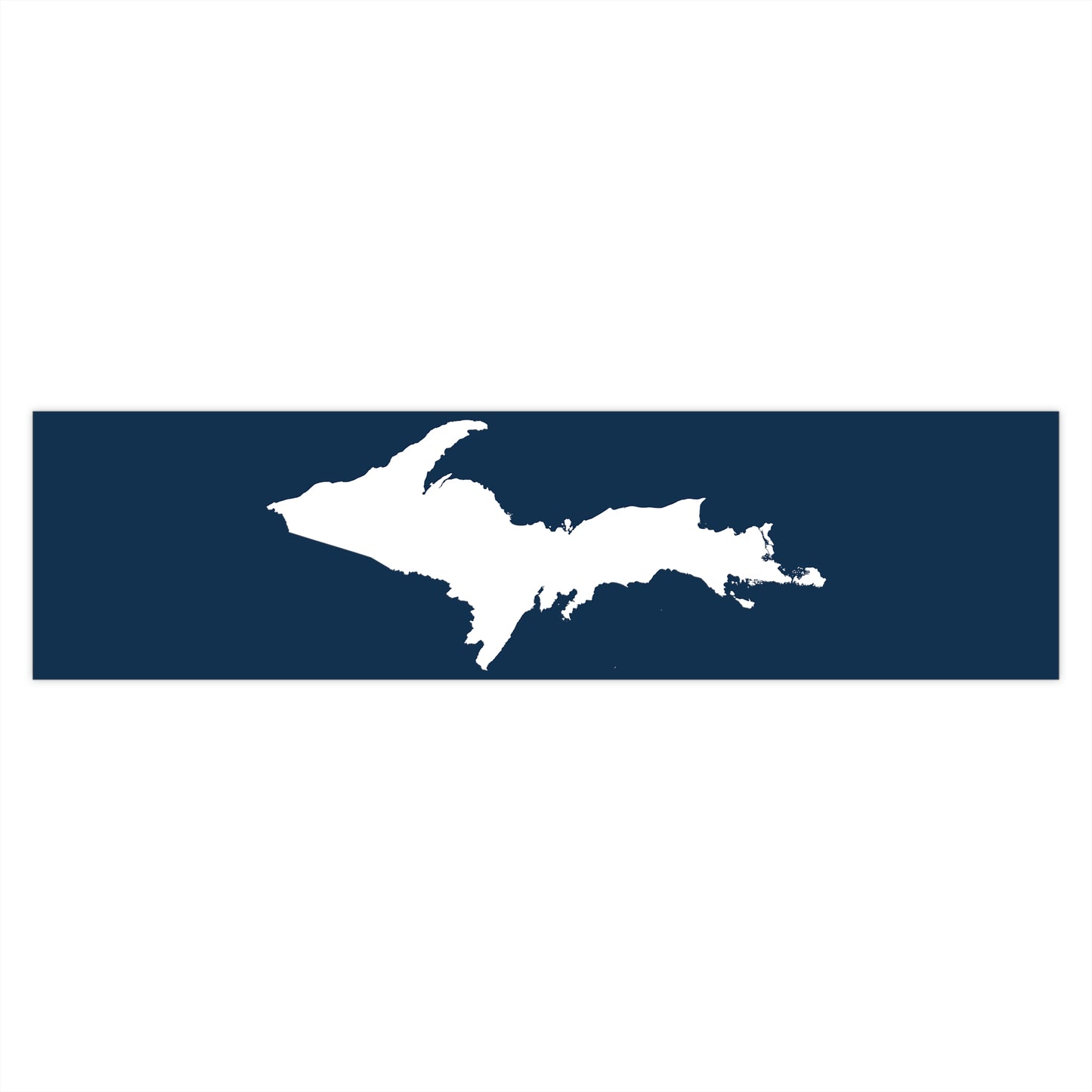 Michigan Upper Peninsula Bumper Sticker (w/ UP Outline) | Navy Background