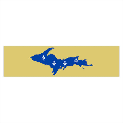 Michigan Upper Peninsula Bumper Stickers (w/ UP Quebec Flag Outline) | Plum Yellow Background