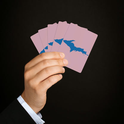 Michigan Upper Peninsula Poker Cards (Pink w/ Azure UP Outline)