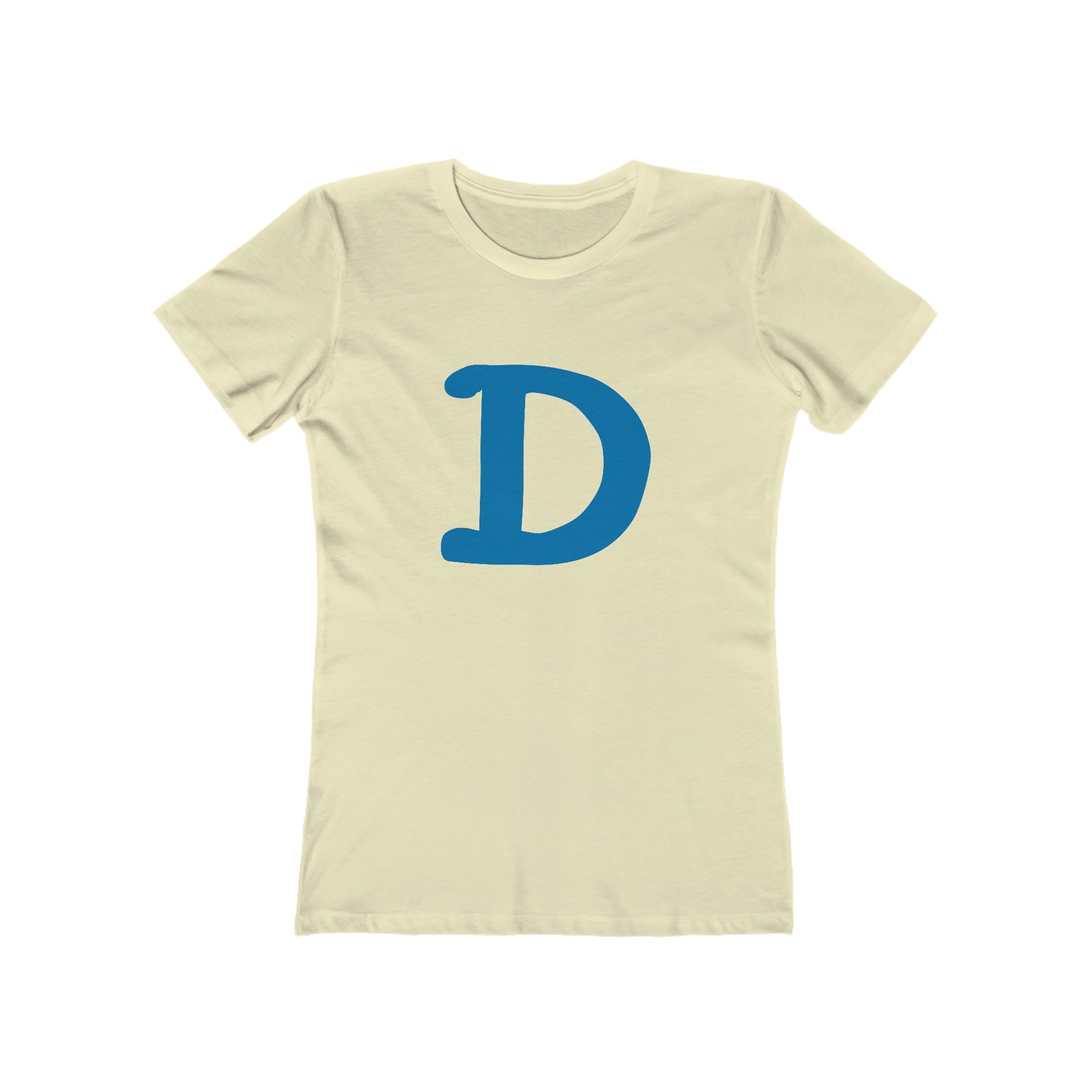 Detroit 'Old French D' T-Shirt (Azure Full Body Outline) | Women's Boyfriend Cut