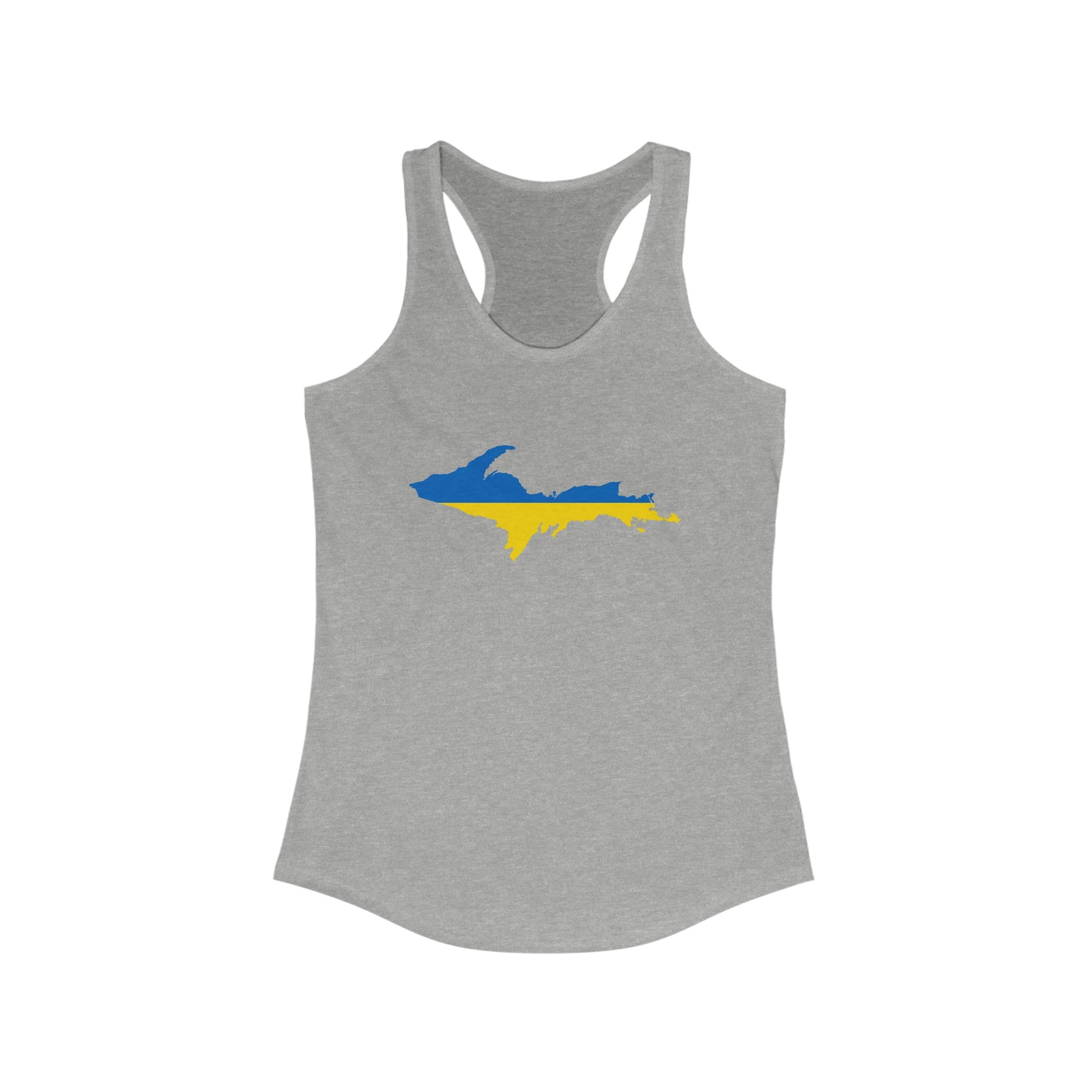 Michigan Upper Peninsula Tank Top (w/ UP Ukraine Flag Outline) | Women's Racerback