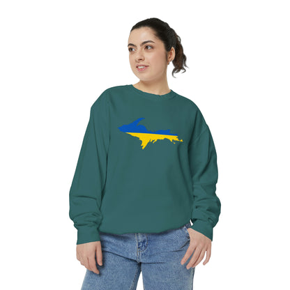 Michigan Upper Peninsula Sweatshirt (w/ UP Ukraine Outline) | Unisex Garment Dyed