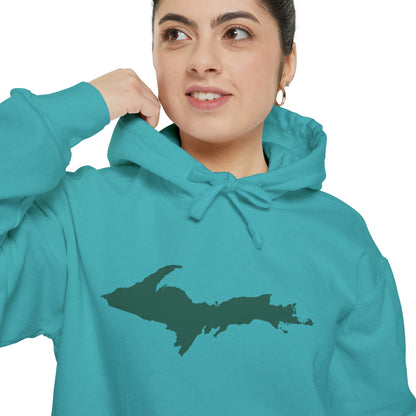 Michigan Upper Peninsula Hoodie (w/ Green UP Outline) | Unisex Garment-Dyed