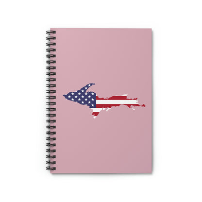 Michigan Upper Peninsula Spiral Notebook (w/ UP USA Flag Outline) | Pink