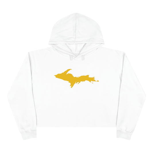 Michigan Upper Peninsula Cropped Hoodie (w/ Gold UP Outline)