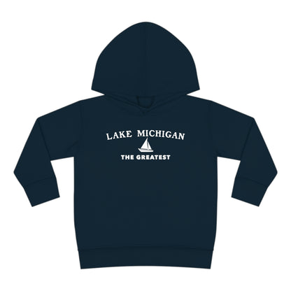 'Lake Michigan The Greatest' Hoodie (w/USA Flag Outline) | Unisex Toddler