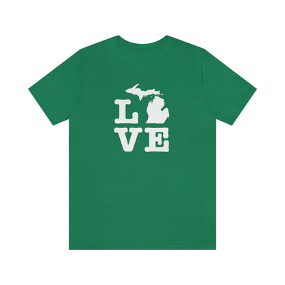 Michigan 'Love' T-Shirt (Typewriter Font) | Unisex Standard Fit