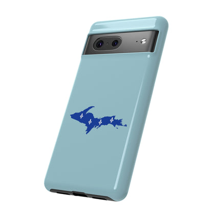 Michigan Upper Peninsula Tough Phone Case ('58 Caddie Blue w/ UP Quebec Flag Outline) | Samsung & Pixel Android