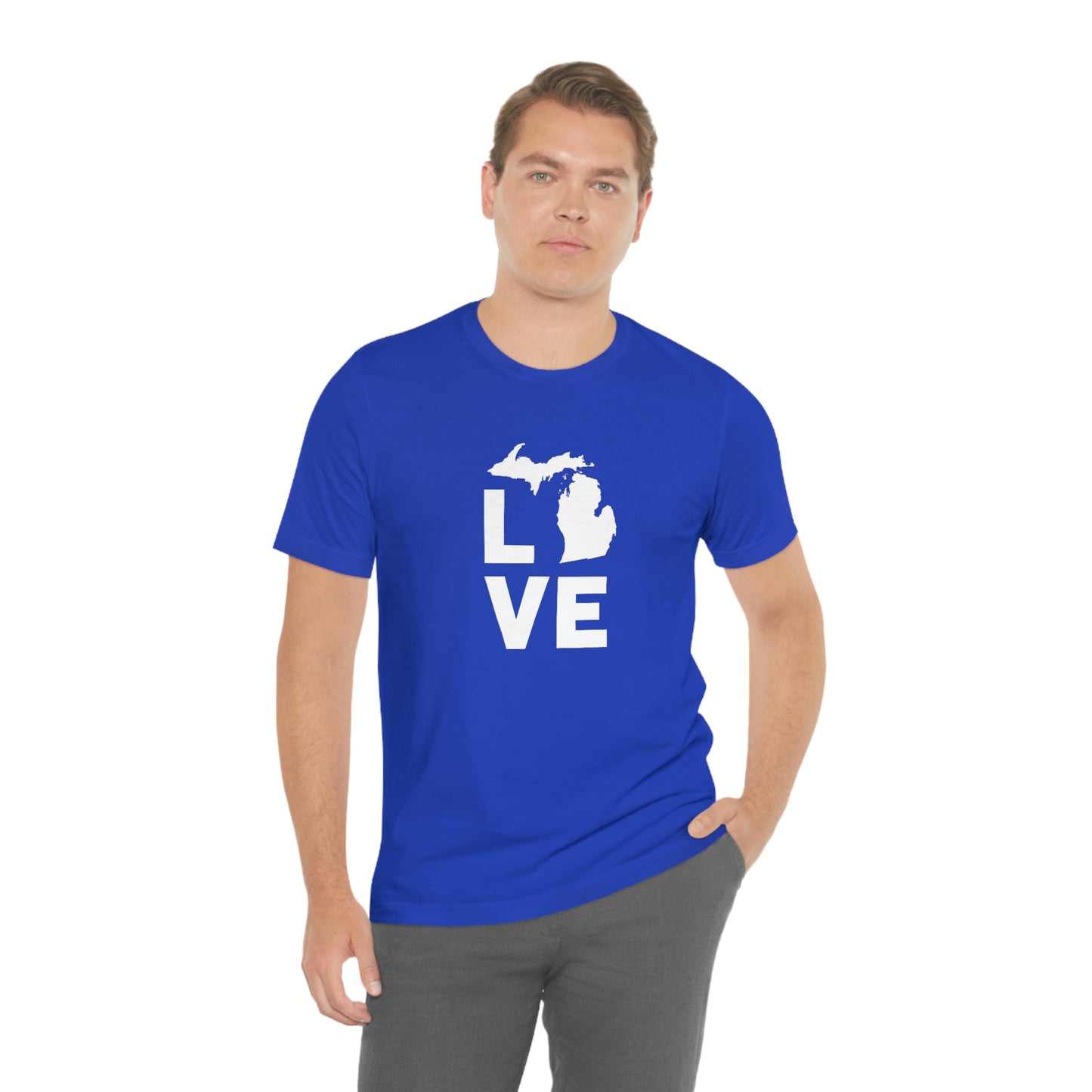 Michigan 'Love' T-Shirt (Geometric Sans Font) | Unisex Standard Fit