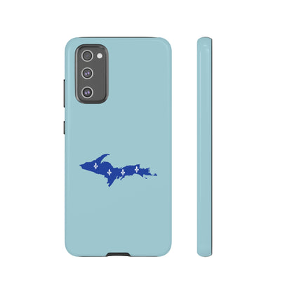 Michigan Upper Peninsula Tough Phone Case ('58 Caddie Blue w/ UP Quebec Flag Outline) | Samsung & Pixel Android