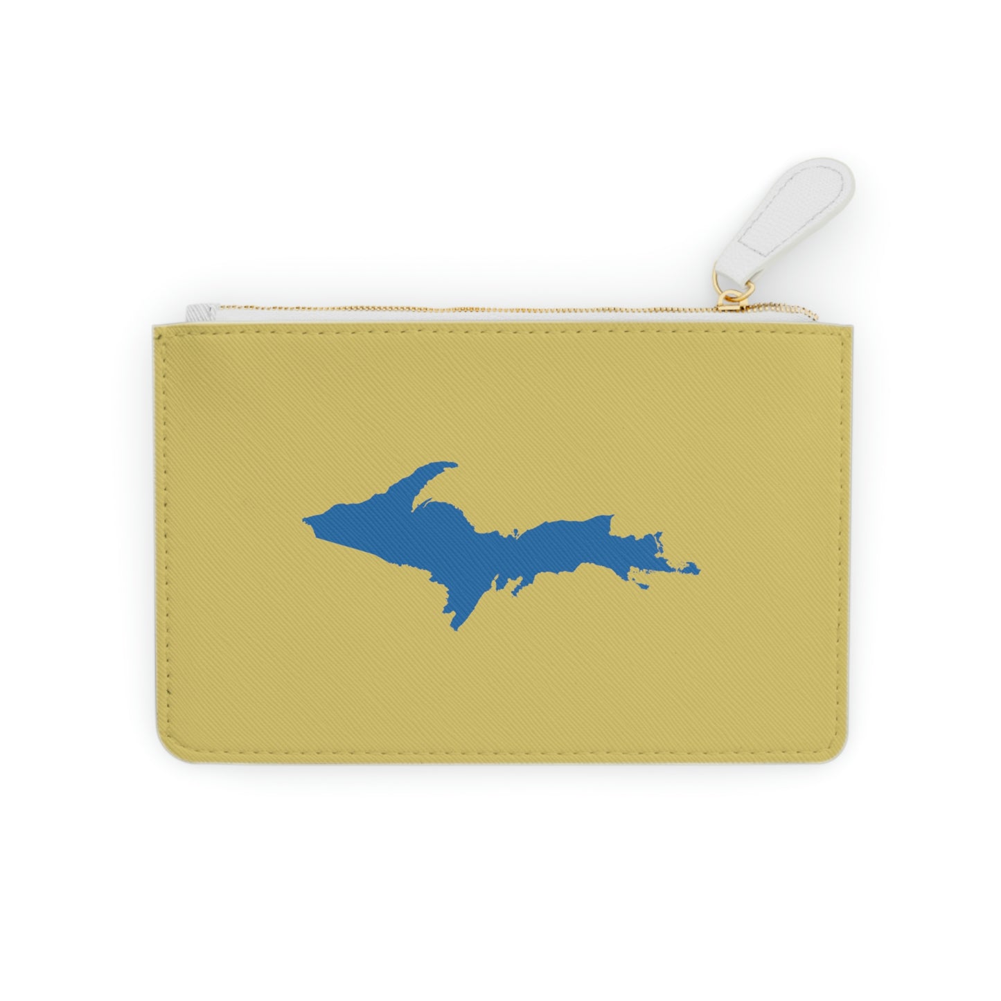 Michigan Upper Peninsula Mini Clutch Bag (Plum Yellow w/ Azure UP Outline)