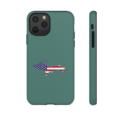 Michigan Upper Peninsula Tough Phone Case (Copper Green w/ UP USA Outline) | Apple iPhone