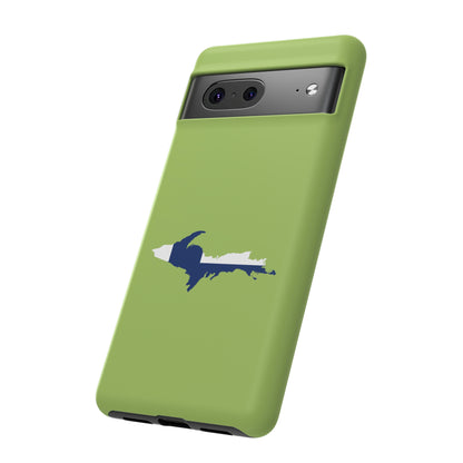 Michigan Upper Peninsula Tough Phone Case (Gooseberry Green w/ UP Finland Flag Outline) | Samsung & Pixel Android