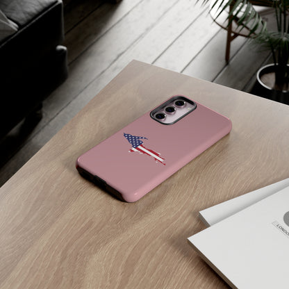 Michigan Upper Peninsula Tough Phone Case (Cherry Blossom Pink w/ UP USA Flag Outline) | Samsung & Pixel Android