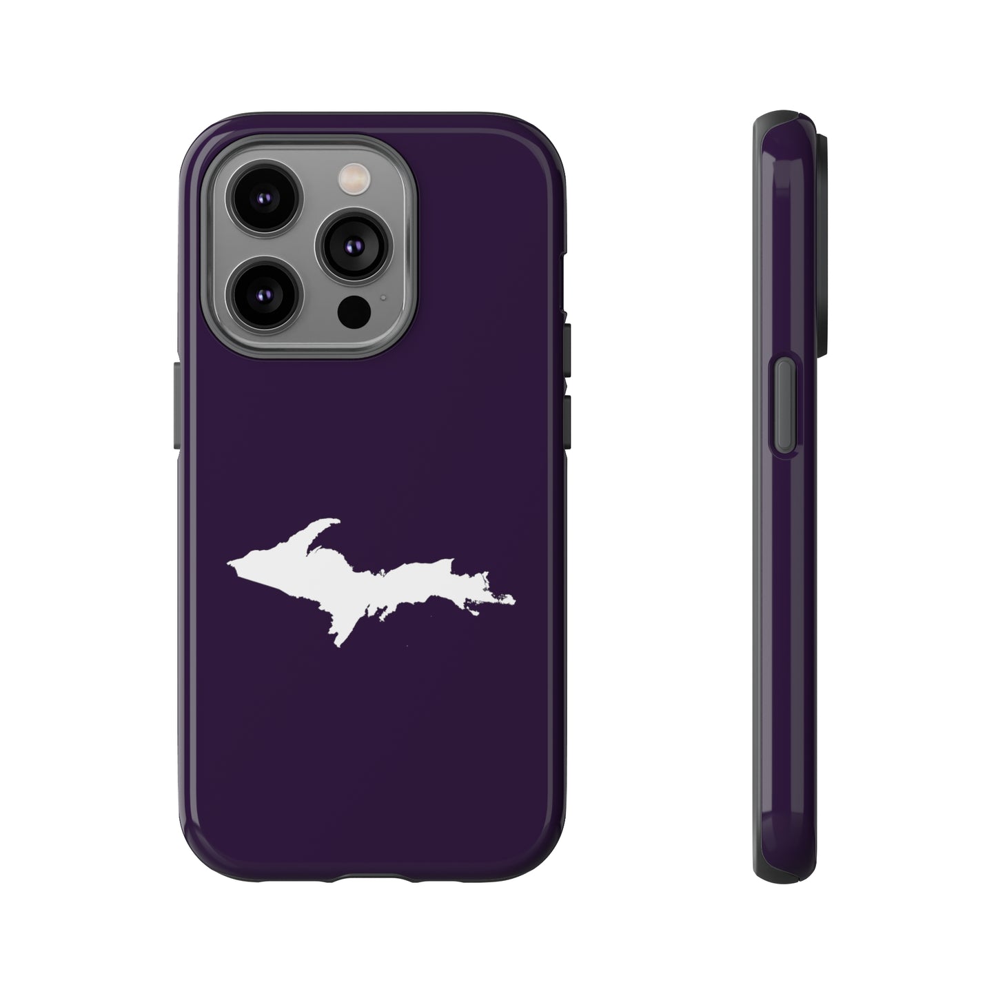 Michigan Upper Peninsula Tough Phone Case (Blackcurrant w/ UP Outline) | Apple iPhone