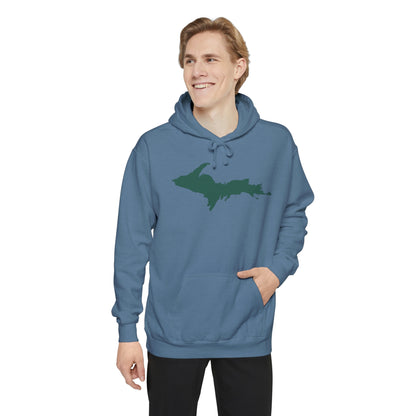 Michigan Upper Peninsula Hoodie (w/ Green UP Outline) | Unisex Garment-Dyed