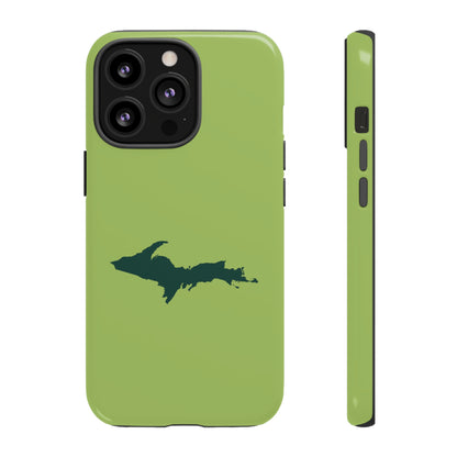 Michigan Upper Peninsula Tough Phone Case (Gooseberry Green w/ Green UP Outline) | Apple iPhone