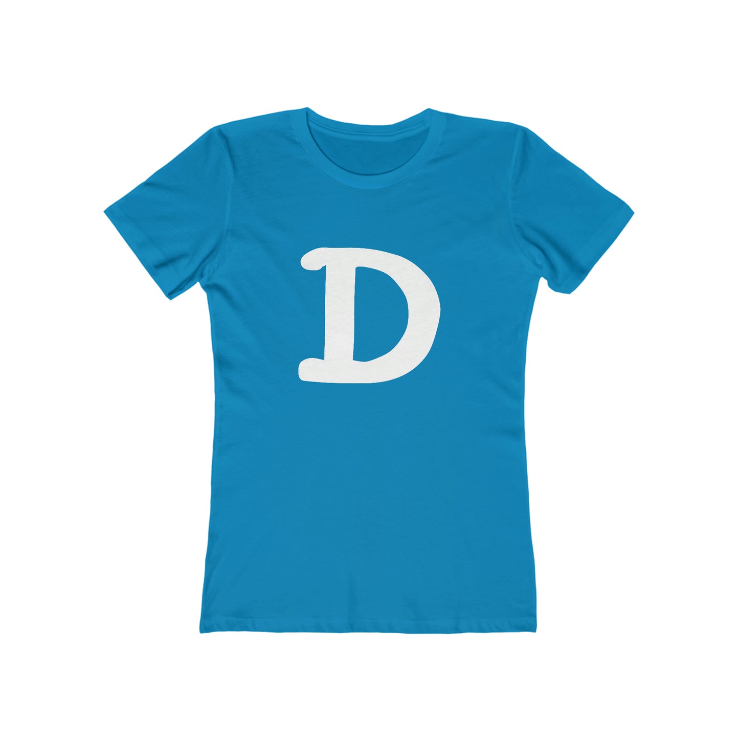 Detroit 'Old French D' T-Shirt (White/Navy Full Body Outline) | Women's Boyfriend Cut