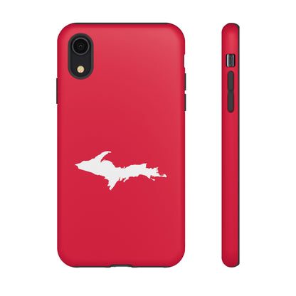 Michigan Upper Peninsula Tough Phone Case (Lighthouse Red w/ UP Outline) | Apple iPhone