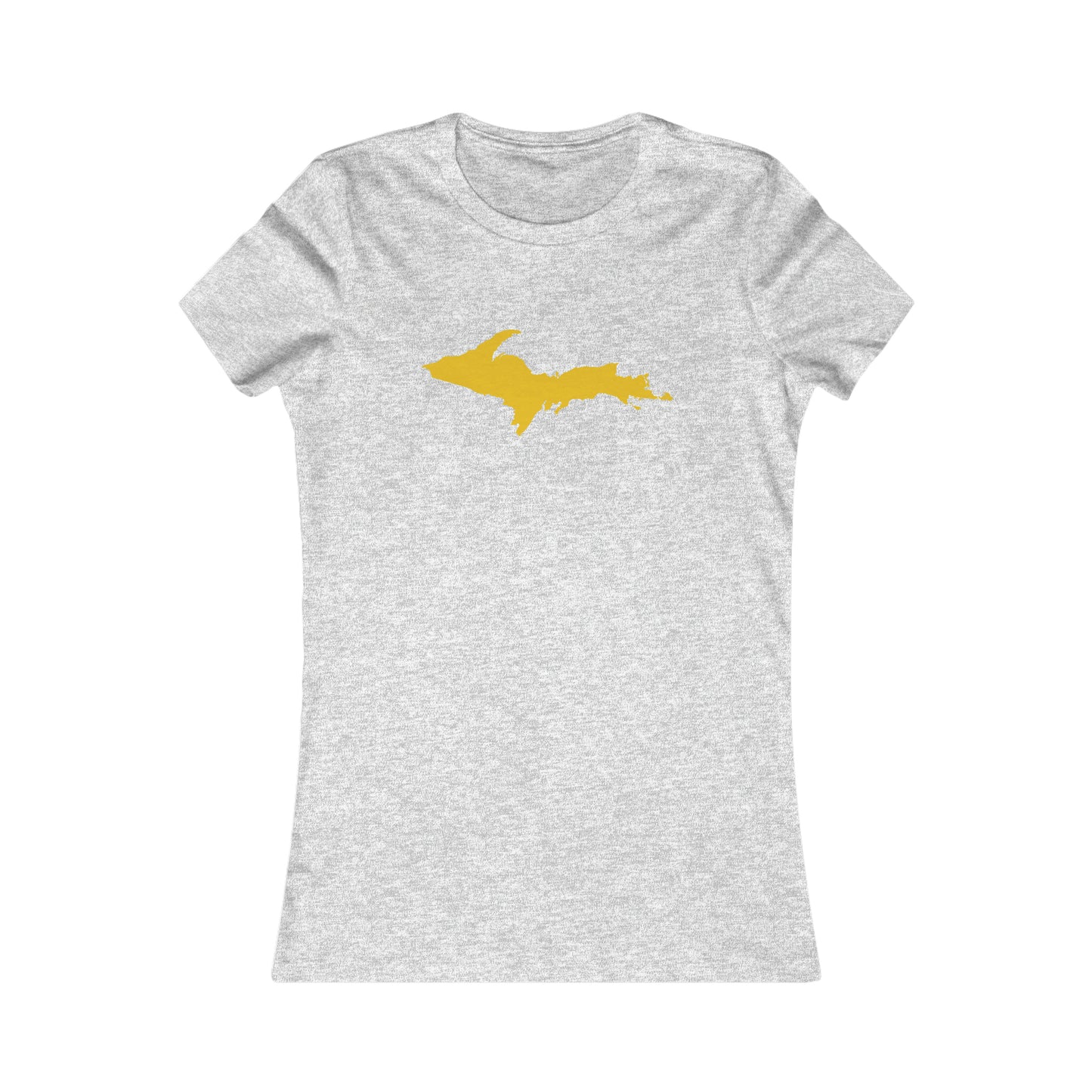 Michigan Upper Peninsula T-Shirt (w/ Gold UP Outline) | Women's Slim Fit