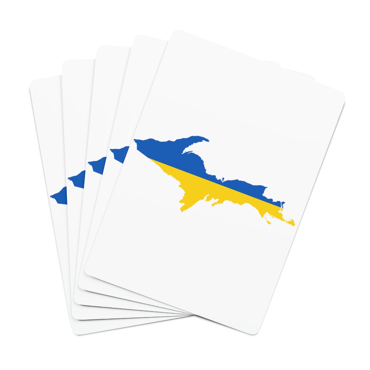 Michigan Upper Peninsula Poker Cards (w/ UP Ukraine Flag Outline)