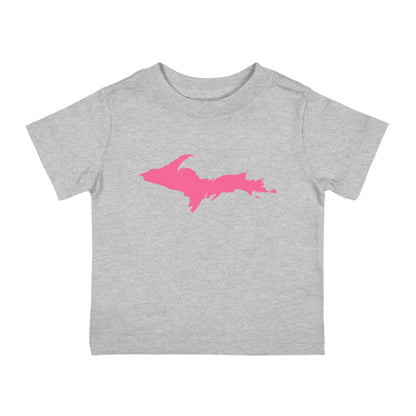 Michigan Upper Peninsula Infant T-Shirt (w/ Pink UP Outline) | Short Sleeve